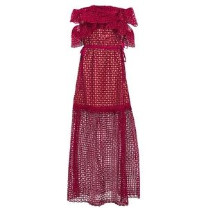 Self Portrait NWT red lace off the shoulder dress